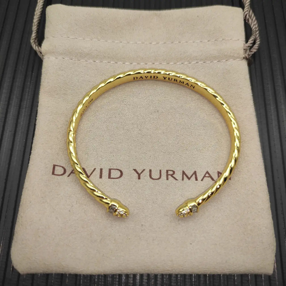 David Yurman 6.2mm Gold Engraved Cable Bracelet